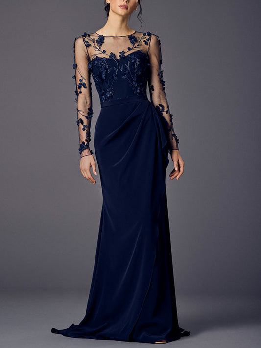 Mesh Lace Applique Women's Dress