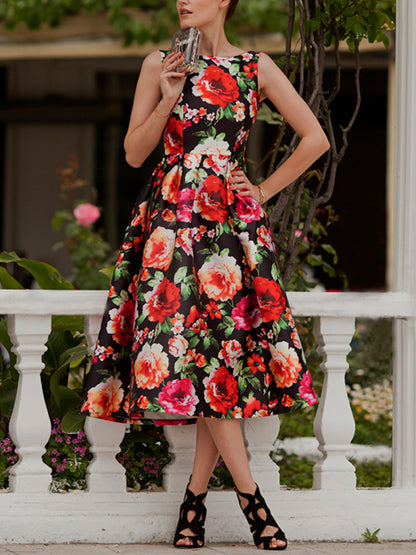 Elegant Floral Resort Midi Dress