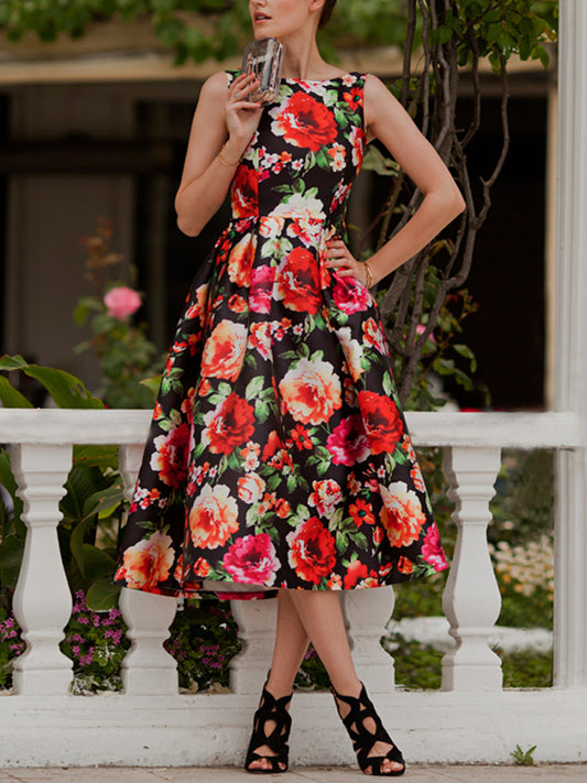 Elegant Floral Resort Midi Dress