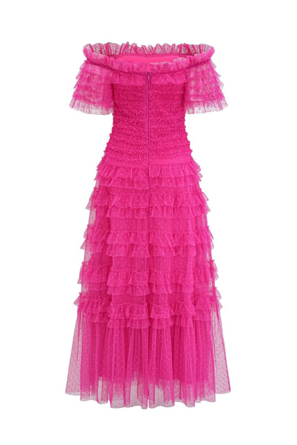 loveedsTM-Waist slimming midi dress with large skirt