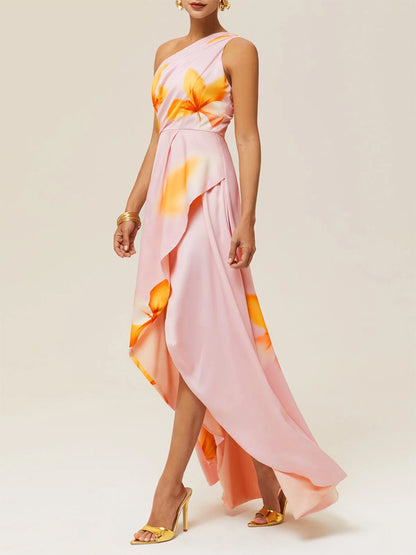 Off-shoulder print Maxi Dress