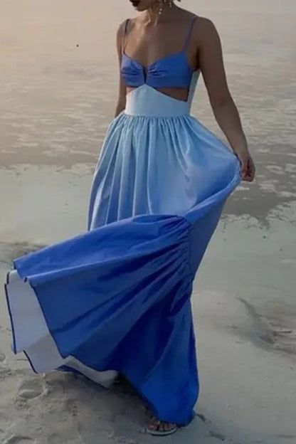 loveedsTM-Sexy Gradient Fold V Neck Sling Dresses