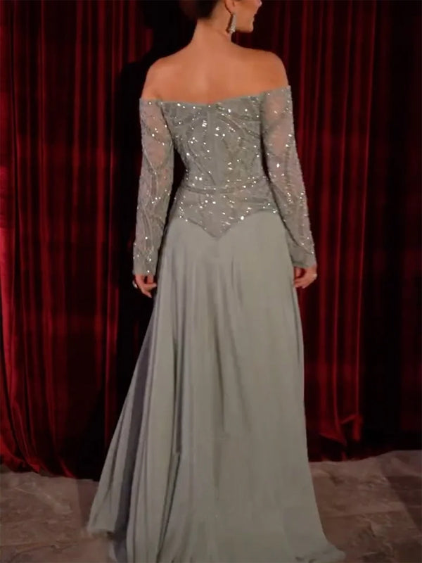 Tube Top Sequin Solid Color Maxi Dress