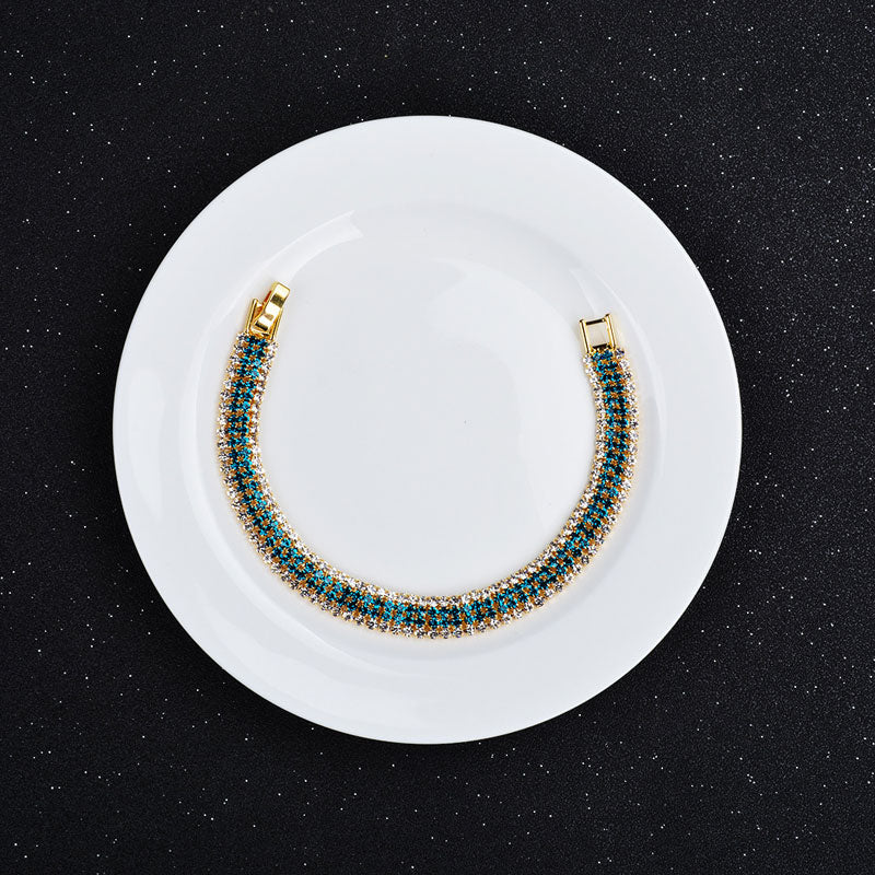 Crystal Gold Simple Full Diamonds Women's Bracelet