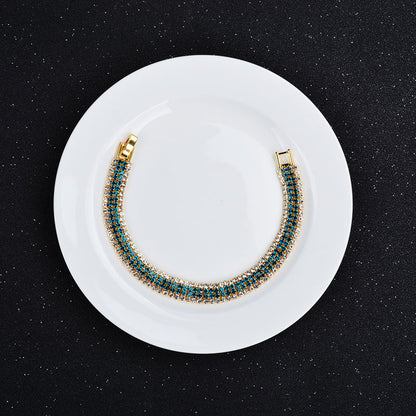 Crystal Gold Simple Full Diamonds Women's Bracelet