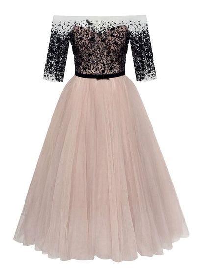 Strapless Midi Tulle Dress