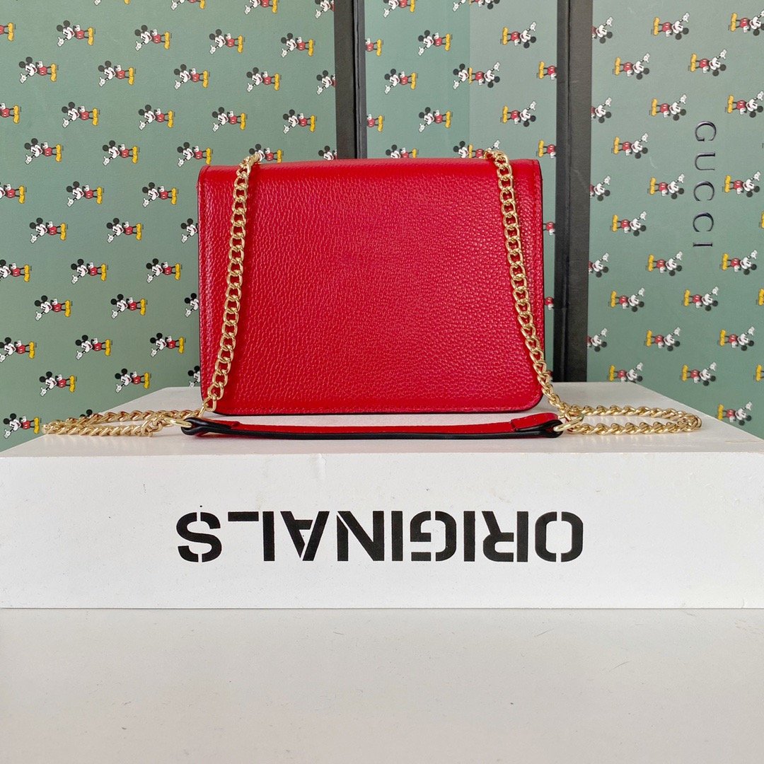 Gucci Interlocking Leather Chain Crossbody