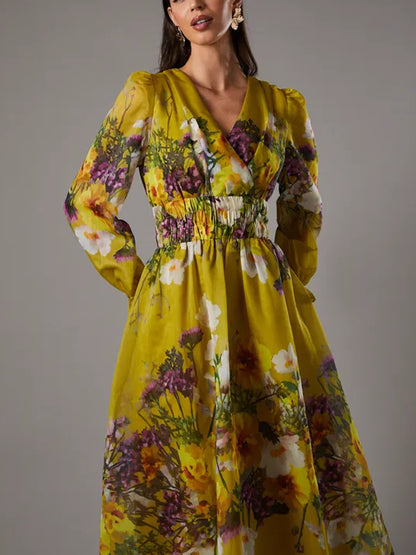 Organza Temperament Print Comfortable Women's Skirt Suit