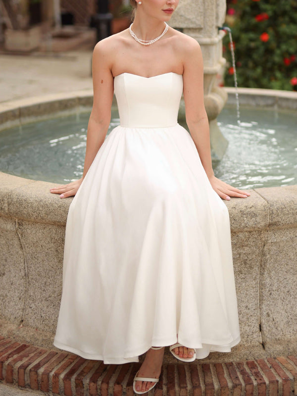 Elegant And Simple Tube Top Dress For Women