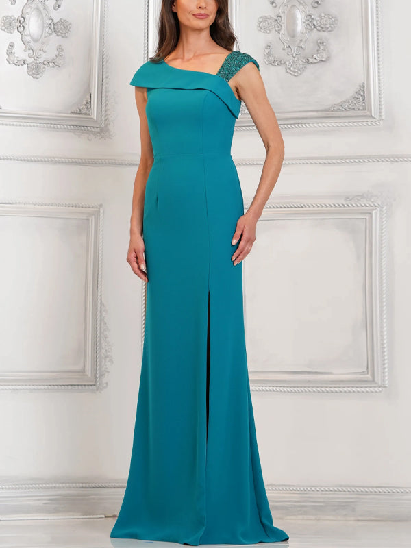 Off-shoulder Solid Color Maxi Dress