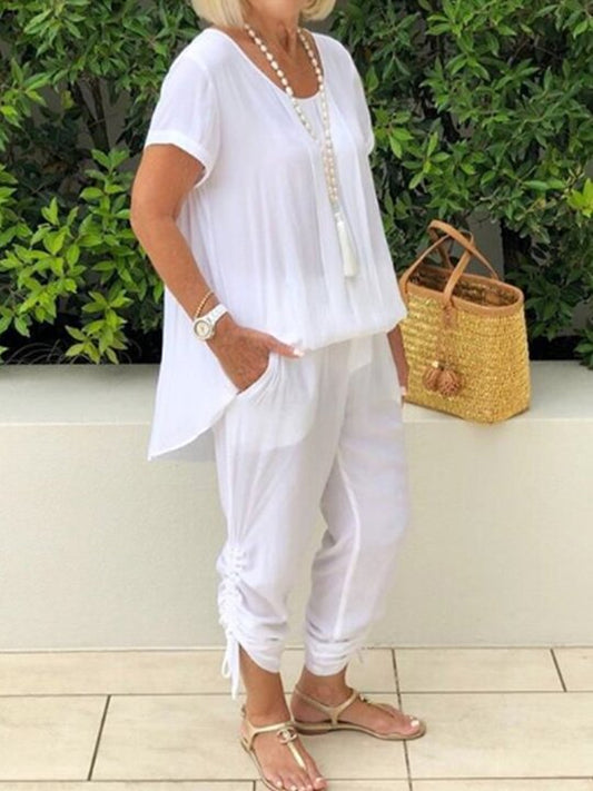 Pure Cotton Breathable Simple Women's Suit