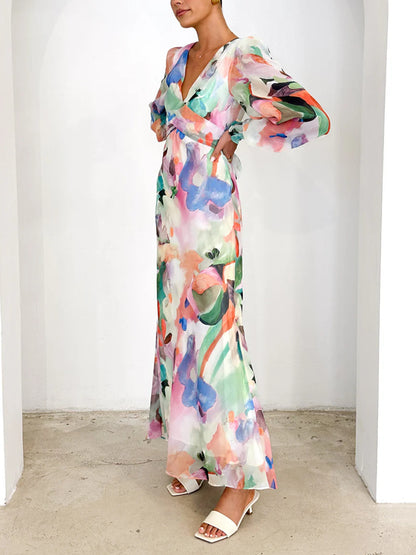 Mint Garden Camellia Maxi Dress