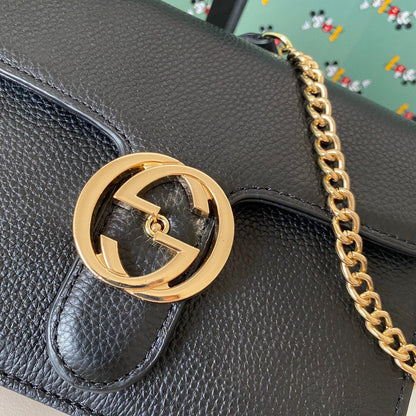 Gucci Interlocking Leather Chain Crossbody