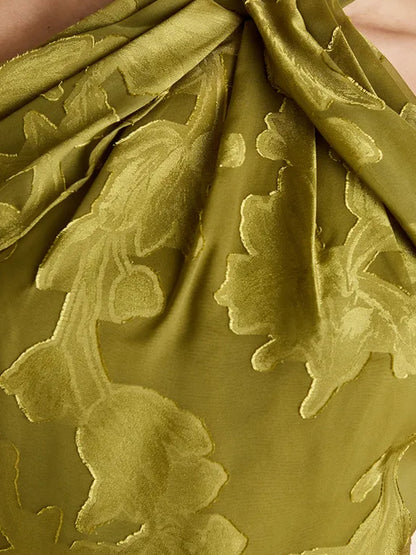 Cold Shoulder Chiffon Halter Midaxi Dress