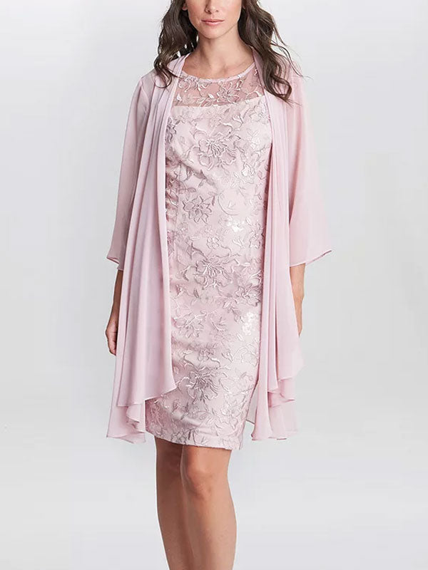 embroidered floral lace sequin women's dress sets