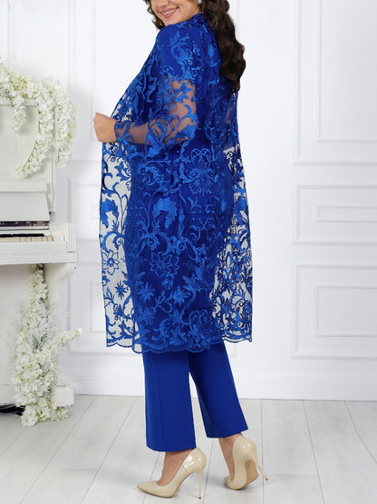 Solid Color Top And Trousers Three-piece Suit