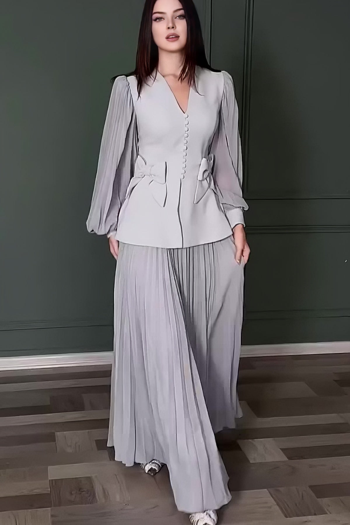 loveedsTM-Women's solid color Chanel style elegant skirt suit