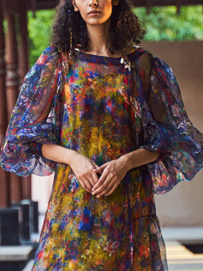 Elegant Chiffon Printed Ladies Dress