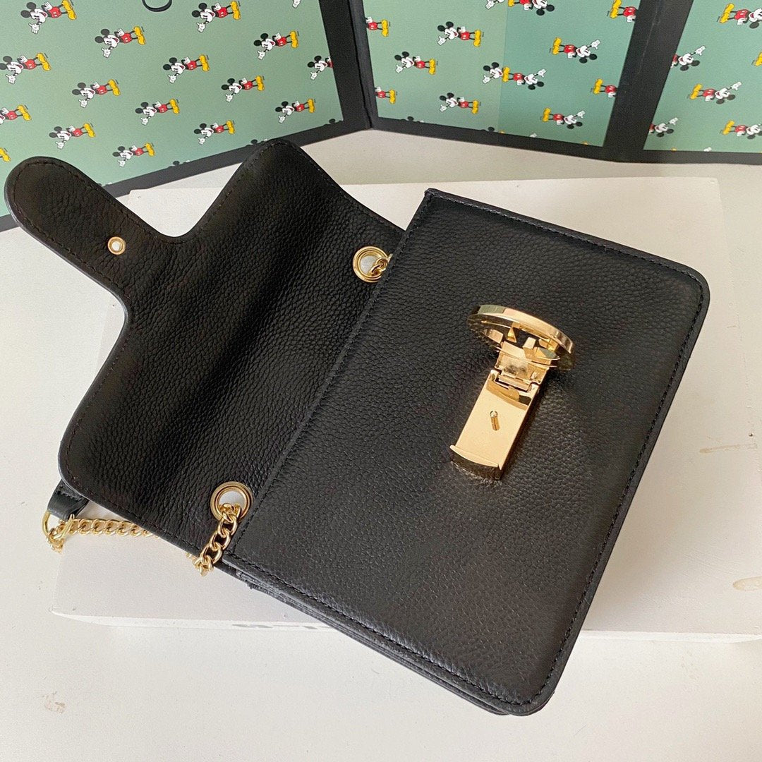 Gucci Interlocking Leather Chain Crossbody
