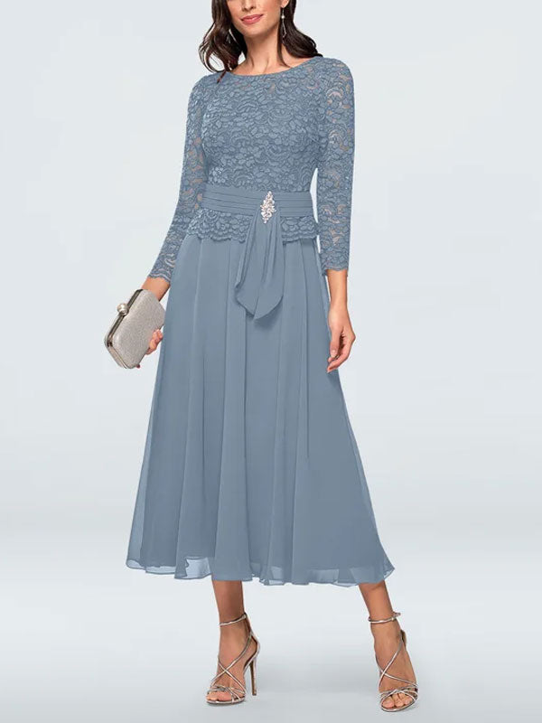 Chiffon waist-skimming lace temperament women's dress