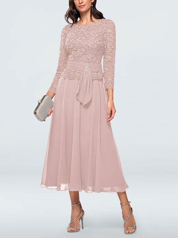 Chiffon waist-skimming lace temperament women's dress