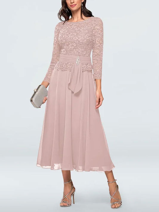 Chiffon waist-skimming lace temperament women's dress
