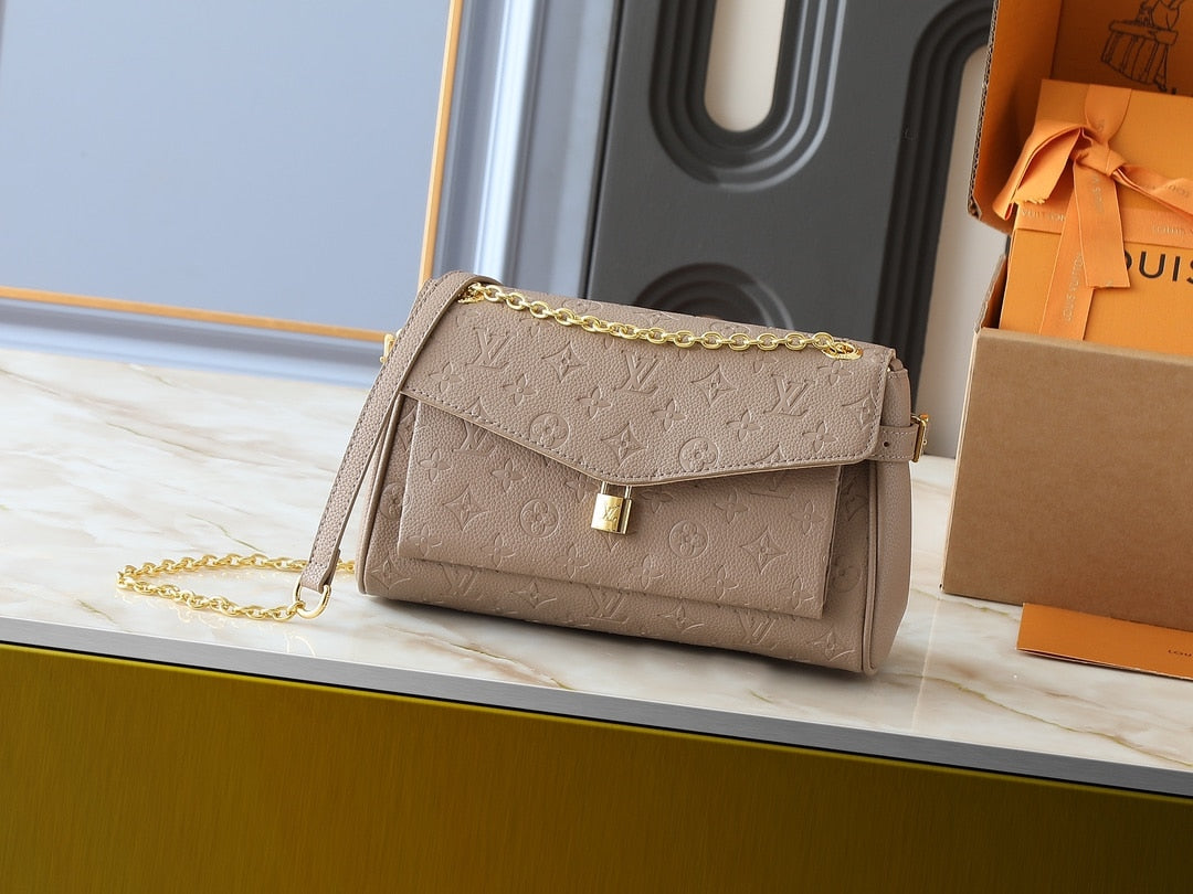 LOUIS VUITTON ANYTIME FLAP BAG TOURTERELLE GRAY 29CM M14973