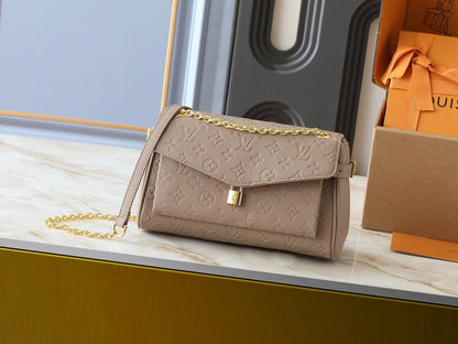 LOUIS VUITTON ANYTIME FLAP BAG TOURTERELLE GRAY 29CM M14973