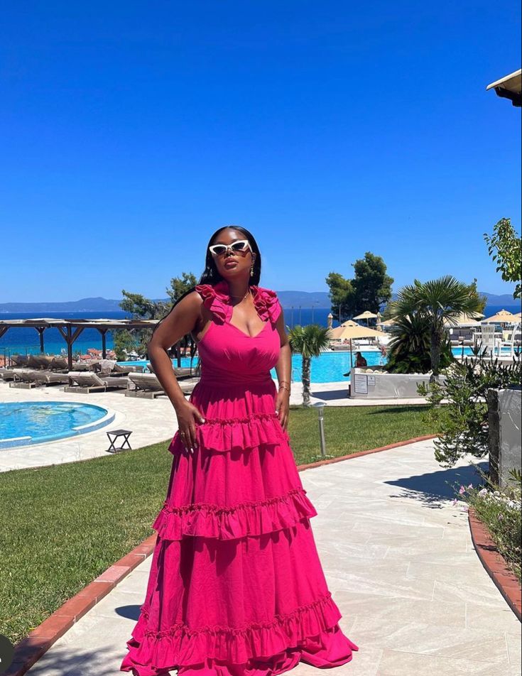 Pink/Yellow V Neck Fashion Elegant Long Chiffon Ball Gown Evening Dress Garden Party Dress gh3251