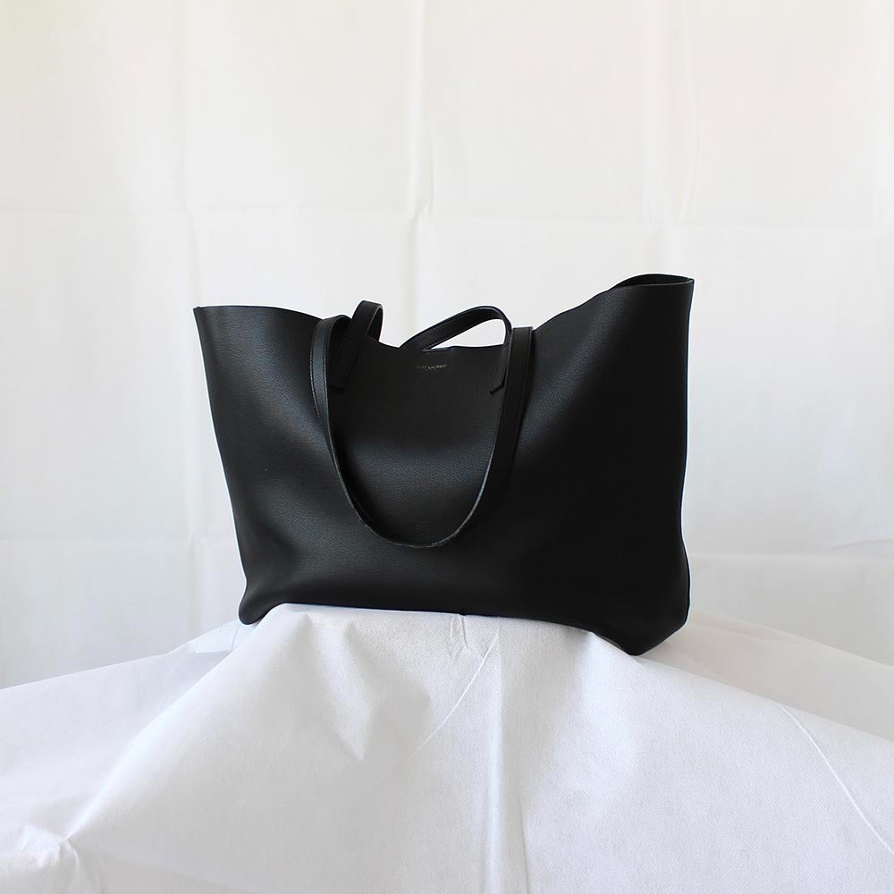 Saint Laurent Black Leather Shopper Tote
