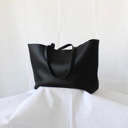 Saint Laurent Black Leather Shopper Tote
