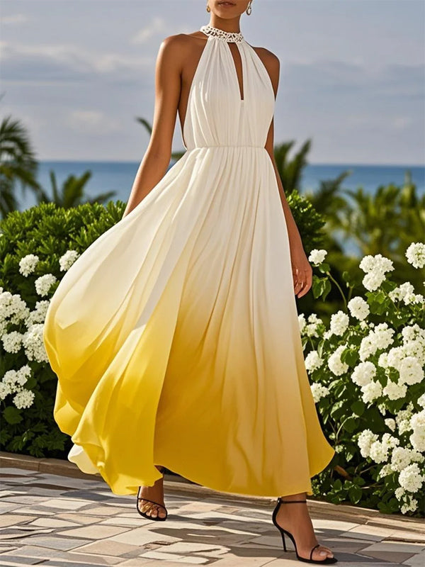 Halter Gradient Maxi Dress