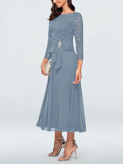 Chiffon waist-skimming lace temperament women's dress