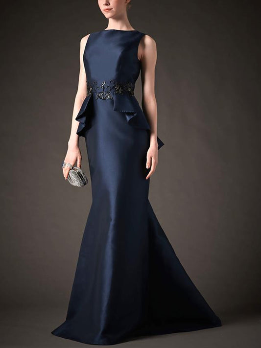 Round Neck Sleeveless Solid Color Maxi Dress