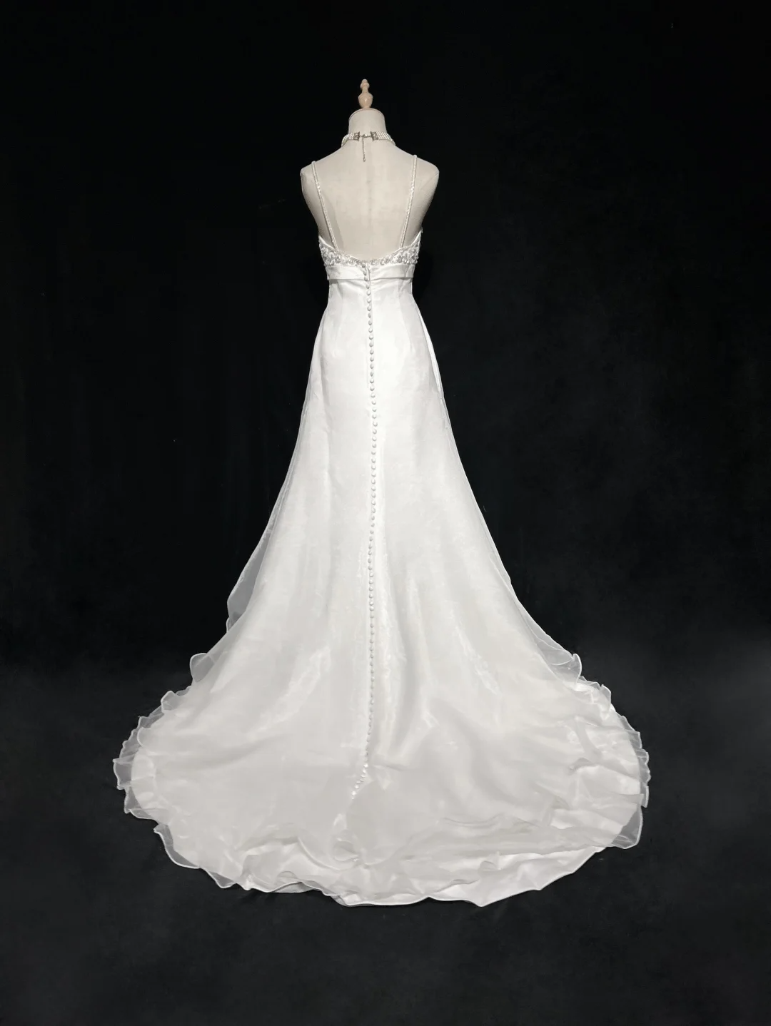 Unique Bridal Gown A Line Spaghetti Straps Long White 70s Wedding Dresses Vintage Bridal Gowns DH1145