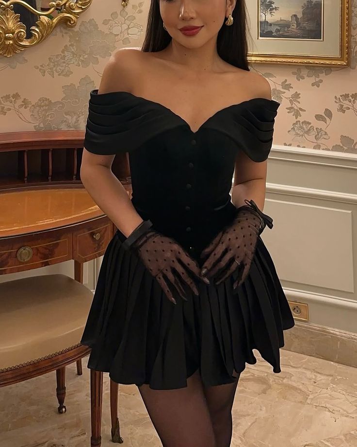 Modest A Line Off The Shoulder Black Satin Mini Short Formal 8th Grade Homecoming Dresses Summer Middle School Hoco Dress 18th Birthday Outfits DH1194