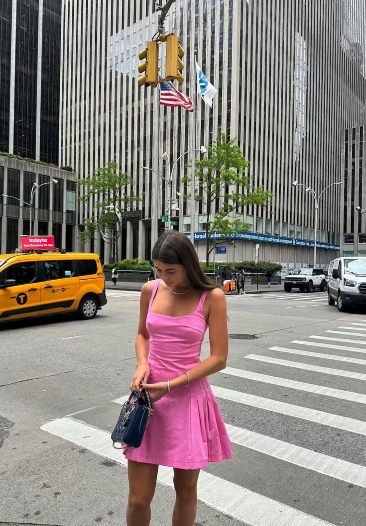 Unique A line Square Neck Pink Sleeveless Satin Mini Formal 7th Grade Homecoming Dresses Middle School Prom Dress Hoco Outfits DH1376