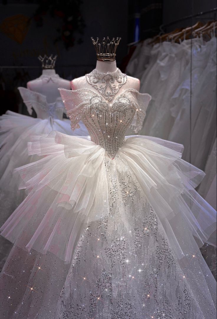 Luxury Ball Gown Off The Shoulder White Sequin With Beads Wedding Dress Modest Wedding Dresses Princess Wedding Gowns DH1490