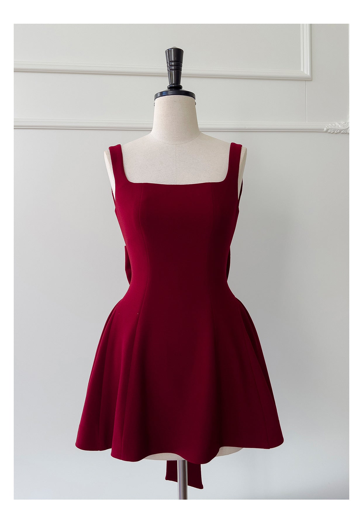 Cute Ball Gown Square Neck Burgundy Satin Grad Dress Inspo Short Mini Formal 8th Grade Homecoming Dresses High School Hoco Court Dress Graduation Dress Cocktail 18th Birthday Outfits D1941）