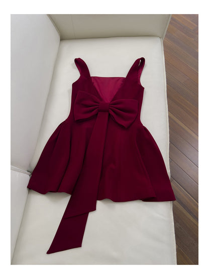 Pretty Ball Gown Square Neck Burgundy Satin Grad Dress Inspo Short Mini Formal 8th Grade Homecoming Dresses High School Hoco Court Dress Graduation Dress Cocktail Birthday Outfits DH1941