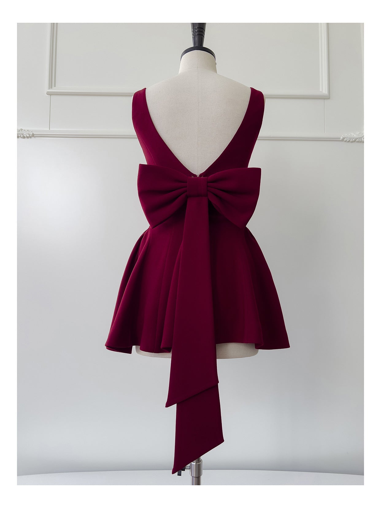 Pretty Ball Gown Square Neck Burgundy Satin Grad Dress Inspo Short Mini Formal 8th Grade Homecoming Dresses High School Hoco Court Dress Graduation Dress Cocktail Birthday Outfits DH1941