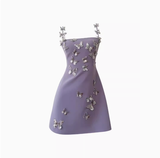 Cute A line Straps Satin Liac Short Grad Dress Inspo Short Mini Formal 8th Grade Homecoming Dresses High School Hoco Court Dress Graduation Dress Cocktail 18th Birthday Outfits DH1943