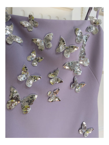 Cute A line Spaghetti Straps Satin Liac Short Grad Dress Inspo Short Mini Formal 8th Grade Homecoming Dresses High School Hoco Court Dress Graduation Dress Cocktail 18th Birthday Outfits DH1944