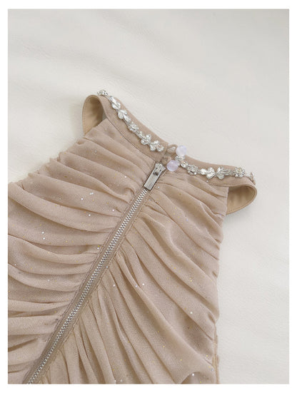 Cute Sheath Scoop Neck Champagne Short Grad Dress Inspo Short Mini Formal 8th Grade Homecoming Dresses High School Hoco Court Dress Graduation Dress 18th Birthday Outfits DH1951