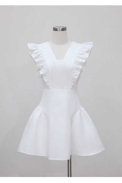 Sexy Ball Gown V Neck White Satin Short Mini Formal 8th Grade Homecoming Dresses Middle School Short Birthday Gowns Graduation Dress Hoco Outfits DH2099