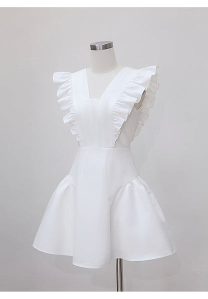 Sexy Ball Gown V Neck White Satin Short Mini Formal 8th Grade Homecoming Dresses Middle School Short Birthday Gowns Graduation Dress Hoco Outfits DH2099