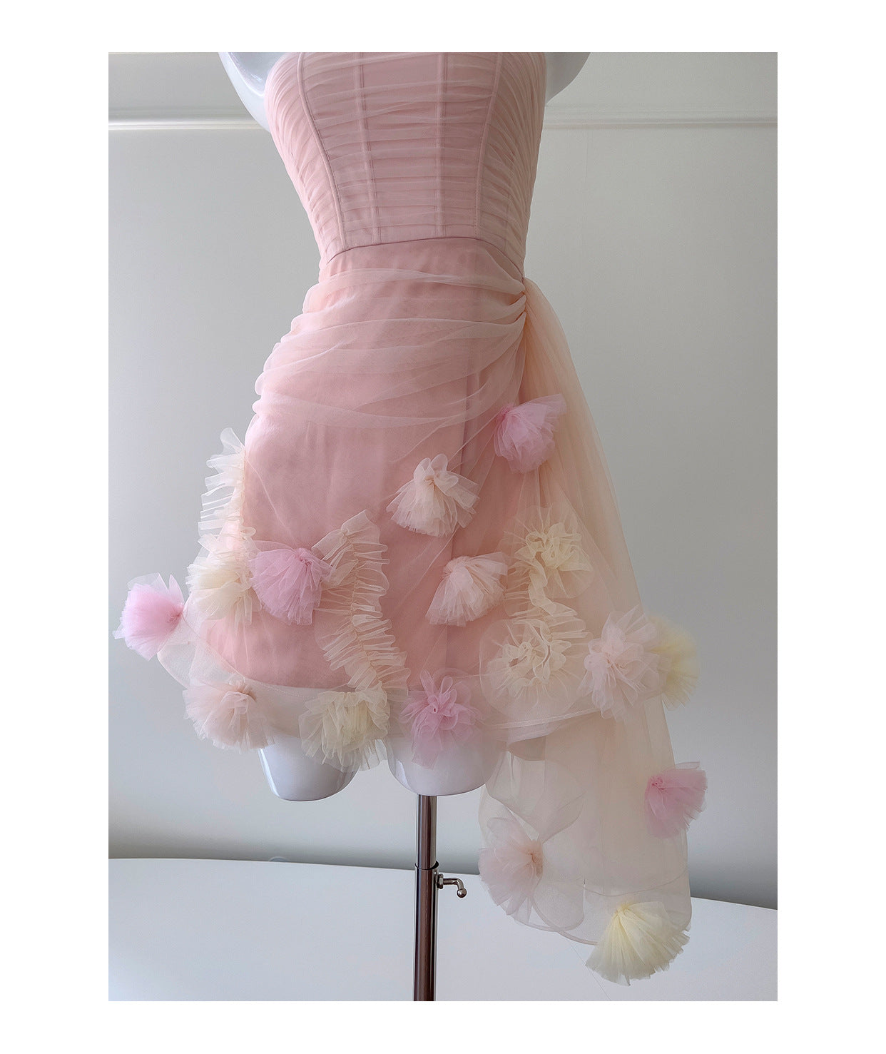 Modest A Line Spaghetti Straps Pink Tulle Formal 8th Grade Homecoming Dresses Middle School Short Birthday Gowns Graduation Dress Hoco Outfits DH2102