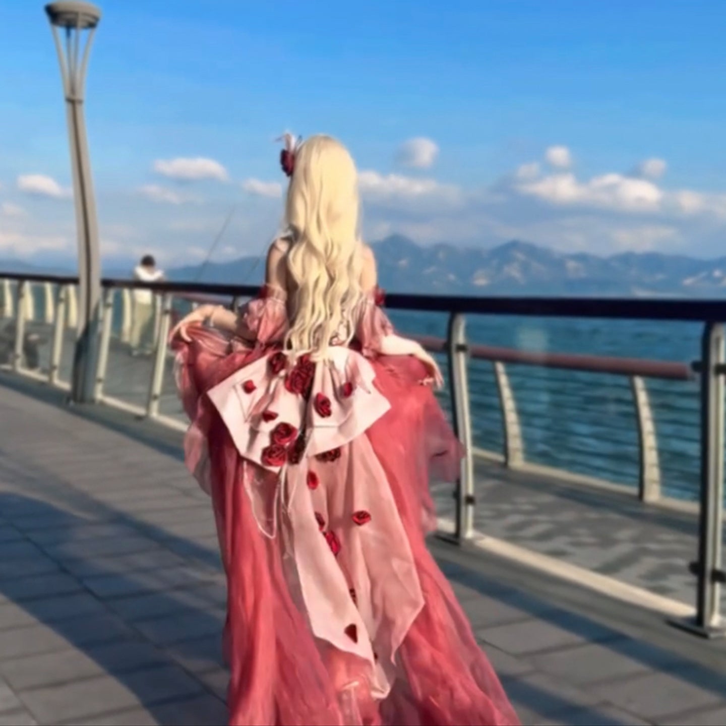 Vintage Ball Gown Spaghetti Straps Chiffon Summer 18th Birthday Dress High Low Ombre Red Lolita Dress Birthday Outfits DH2410