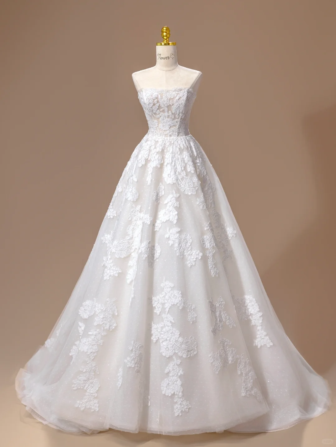 Princess Wedding Dress Ball Gown Strapless Lace White Long Wedding Dresses Bridal Gowns DH2793