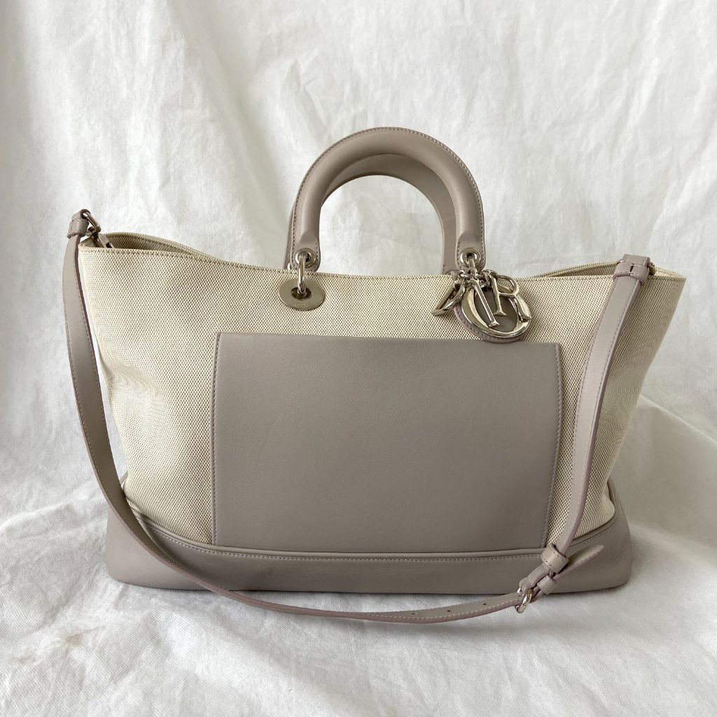 Dior Beige Leather Nappy Diaper Bag